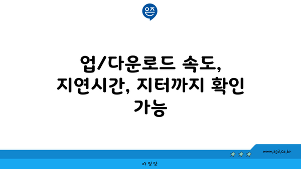 업/다운로드 속도, 지연시간, 지터까지 확인 가능