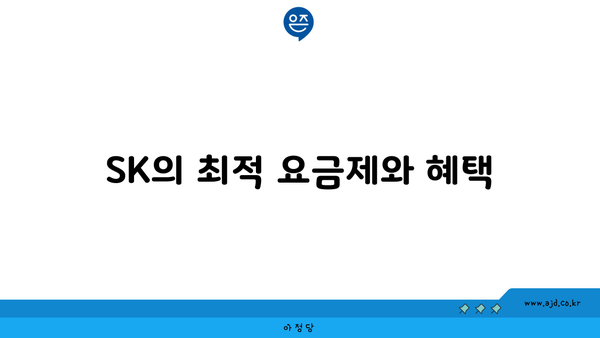 SK의 최적 요금제와 혜택