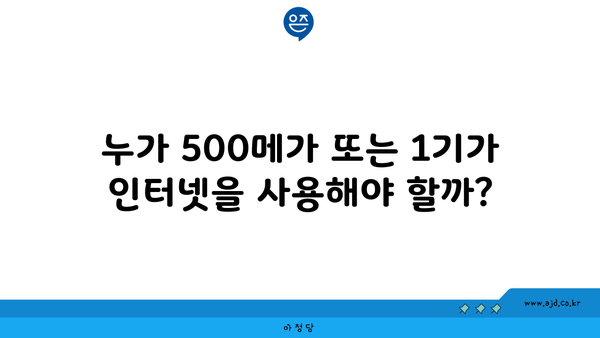 누가 500메가 또는 1기가 인터넷을 사용해야 할까?