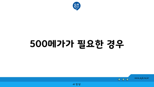 500메가가 필요한 경우