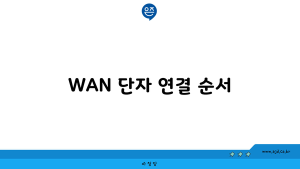 WAN 단자 연결 순서