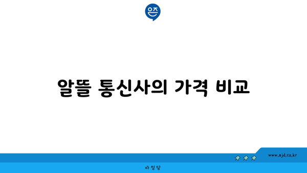 알뜰 통신사의 가격 비교