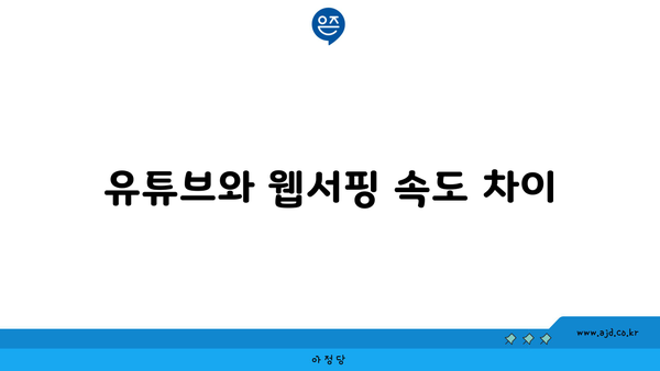 유튜브와 웹서핑 속도 차이