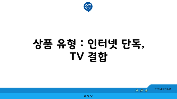 상품 유형 : 인터넷 단독, TV 결합