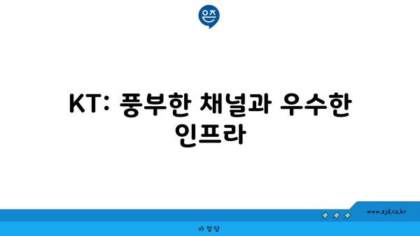 KT: 풍부한 채널과 우수한 인프라