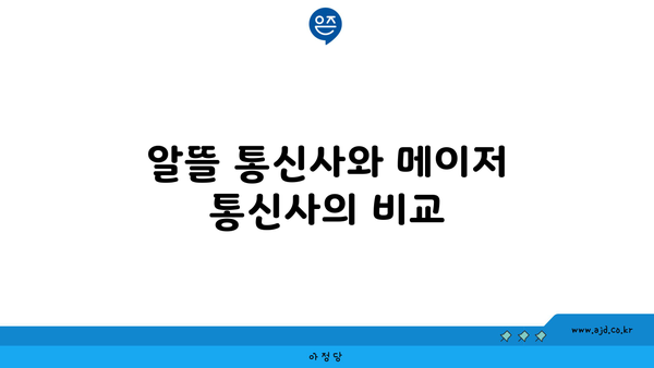 알뜰 통신사와 메이저 통신사의 비교