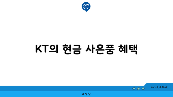 KT의 현금 사은품 혜택