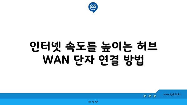 인터넷 속도를 높이는 허브 WAN 단자 연결 방법