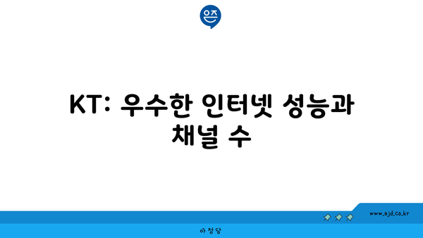 KT: 우수한 인터넷 성능과 채널 수