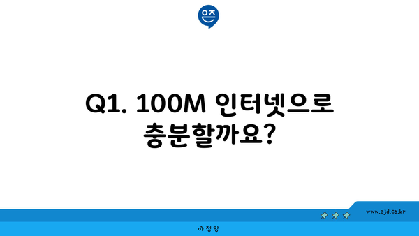 Q1. 100M 인터넷으로 충분할까요?