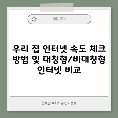 우리 집 인터넷 속도 체크 방법 및 대칭형/비대칭형 인터넷 비교