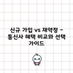 신규 가입 vs 재약정 – 통신사 혜택 비교와 선택 가이드