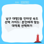 남구 대명2동 인터넷 속도 선택 가이드: 본인에게 맞는 대역폭 선택하기