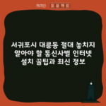 서귀포시 대륜동 절대 놓치지 말아야 할 통신사별 인터넷 설치 꿀팁과 최신 정보