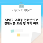 대덕구 대화동 인터넷+TV 결합상품 요금 및 혜택 비교