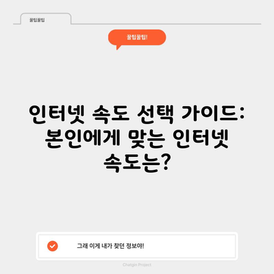 인터넷 속도 선택 가이드: 본인에게 맞는 인터넷 속도는?