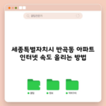 세종특별자치시 반곡동 아파트 인터넷 속도 올리는 방법