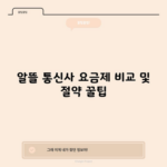 알뜰 통신사 요금제 비교 및 절약 꿀팁