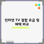 인터넷 TV 결합 요금 및 혜택 비교