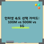 인터넷 속도 선택 가이드: 100M vs 500M vs 1G