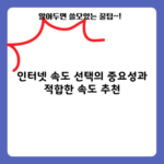 인터넷 속도 선택의 중요성과 적합한 속도 추천