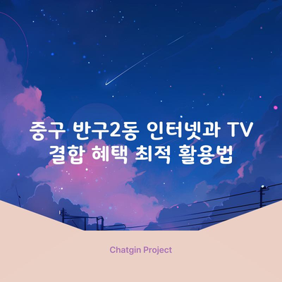 중구 반구2동 인터넷과 TV 결합 혜택 최적 활용법