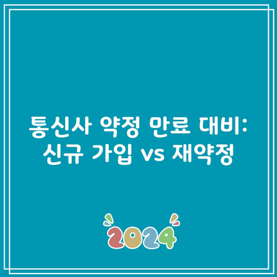 통신사 약정 만료 대비: 신규 가입 vs 재약정