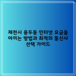 제천시 용두동 인터넷 요금을 아끼는 방법과 최적의 통신사 선택 가이드