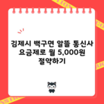 김제시 백구면 알뜰 통신사 요금제로 월 5,000원 절약하기