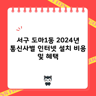 서구 도마1동 2024년 통신사별 인터넷 설치 비용 및 혜택