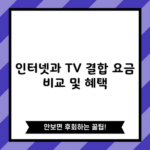 인터넷과 TV 결합 요금 비교 및 혜택