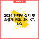 2024 인터넷 설치 및 요금제 비교: SK, KT, LG