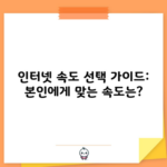 인터넷 속도 선택 가이드: 본인에게 맞는 속도는?