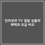 인터넷과 TV 결합 상품의 혜택과 요금 비교