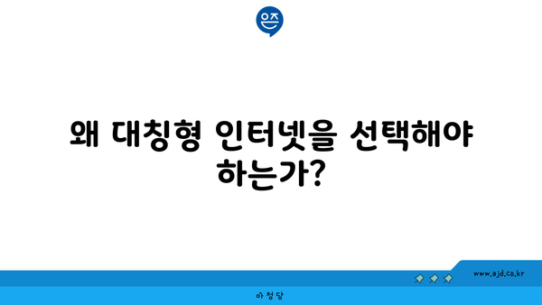 왜 대칭형 인터넷을 선택해야 하는가?