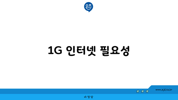 1G 인터넷 필요성