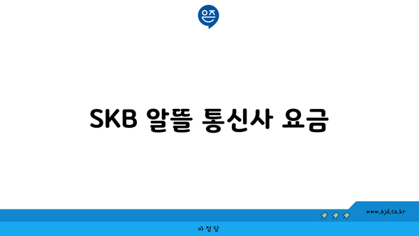 SKB 알뜰 통신사 요금