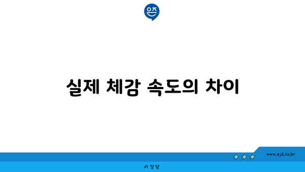 실제 체감 속도의 차이