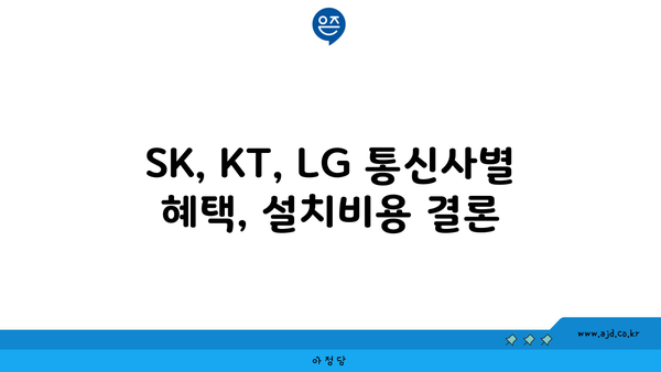 SK, KT, LG 통신사별 혜택, 설치비용 결론