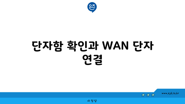 단자함 확인과 WAN 단자 연결