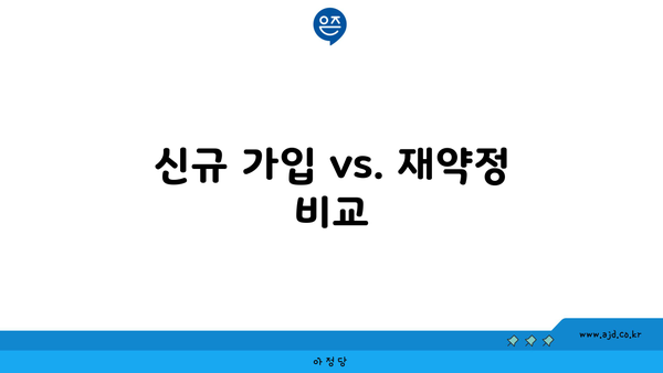 신규 가입 vs. 재약정 비교