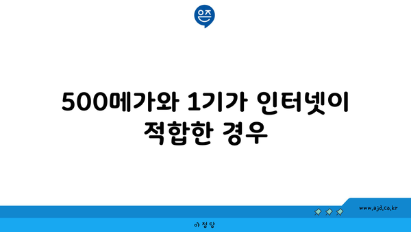 500메가와 1기가 인터넷이 적합한 경우