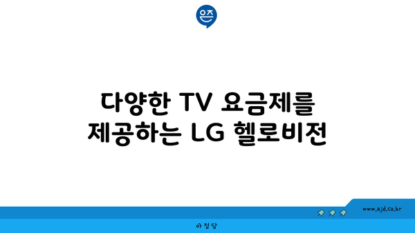 다양한 TV 요금제를 제공하는 LG 헬로비전