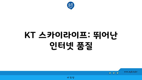 KT 스카이라이프: 뛰어난 인터넷 품질