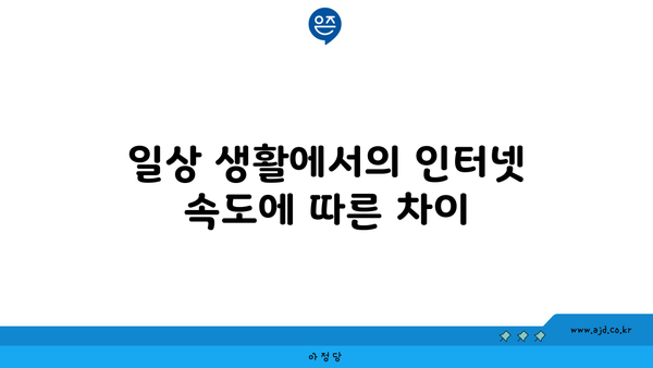 일상 생활에서의 인터넷 속도에 따른 차이