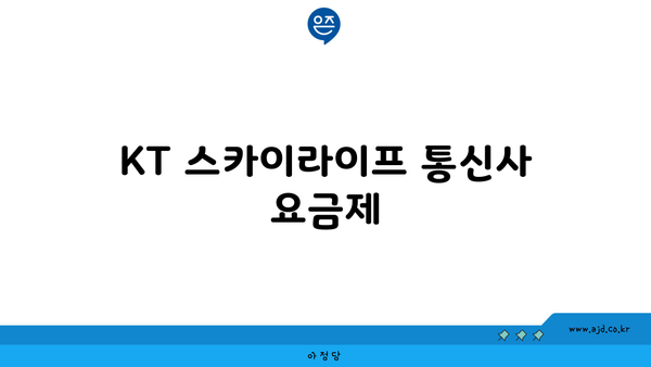 KT 스카이라이프 통신사 요금제