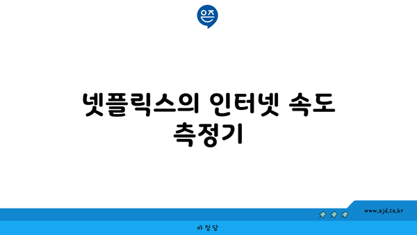 넷플릭스의 인터넷 속도 측정기