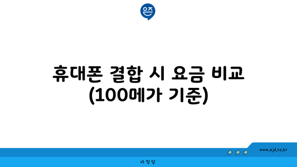 휴대폰 결합 시 요금 비교 (100메가 기준)