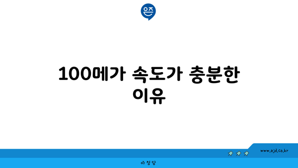 100메가 속도가 충분한 이유