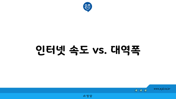 인터넷 속도 vs. 대역폭